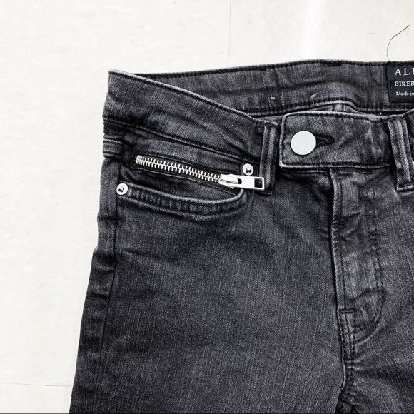 ALL SAINTS Washed Black Biker Fit Skinny Jeans 25 - Picture 7 of 13